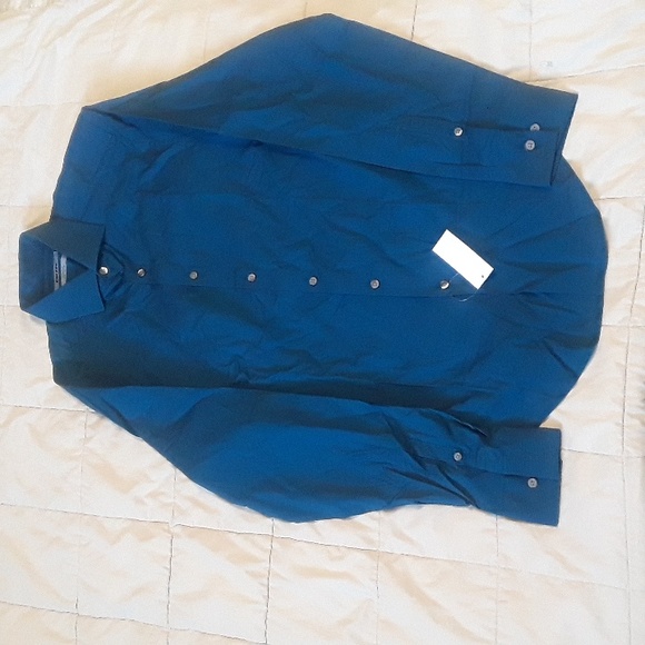 Dkny Other - DKNY Slim Fit Coupe Cintree Dress Shirt Lagoon/Black Pinstripe 15 32/33